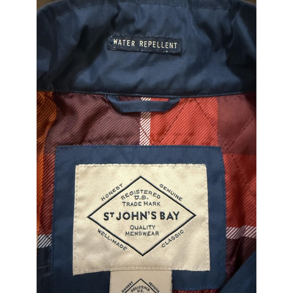 St Johns Bay Jacket Mens XL Blue Water Repellent Lightweight Lined Classic Coat - Picture 5 of 10
